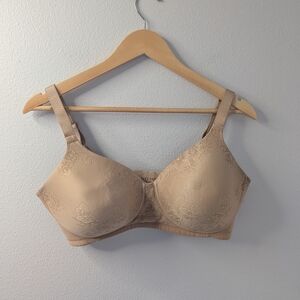 Vanity Fair 71380 Lightly Lined Full‎ Coverage Bra – 38D (Beige Floral)
